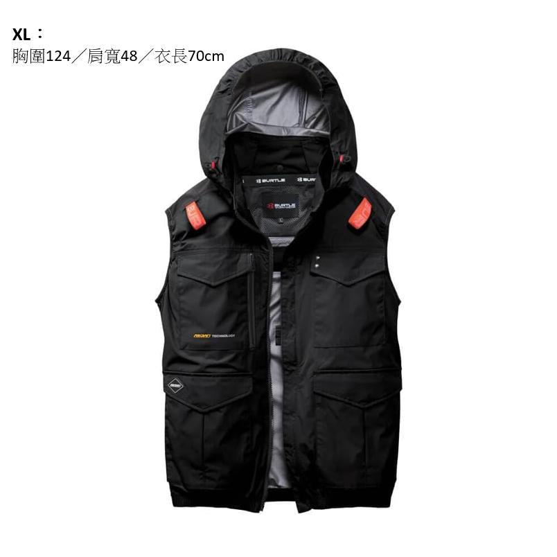 BURTLE AC2104黑色高背空調背心 XL