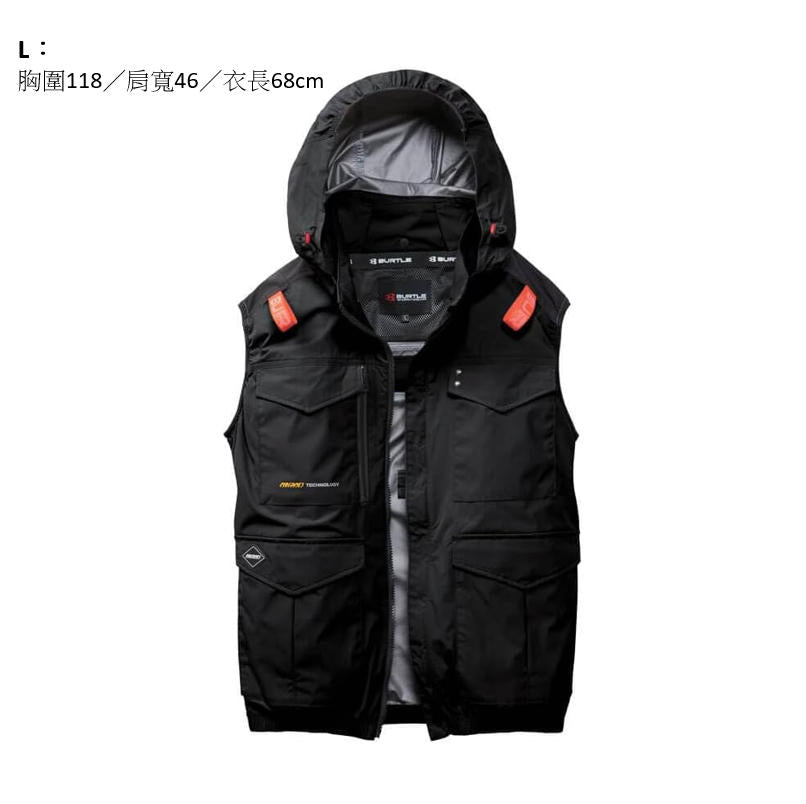 BURTLE AC2104黑色高背空調背心 L 