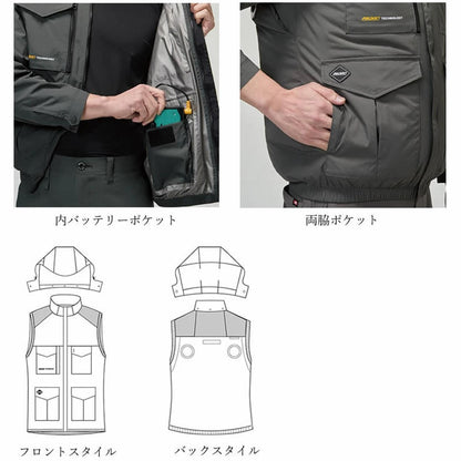 BURTLE AC2104高背空調背心細節