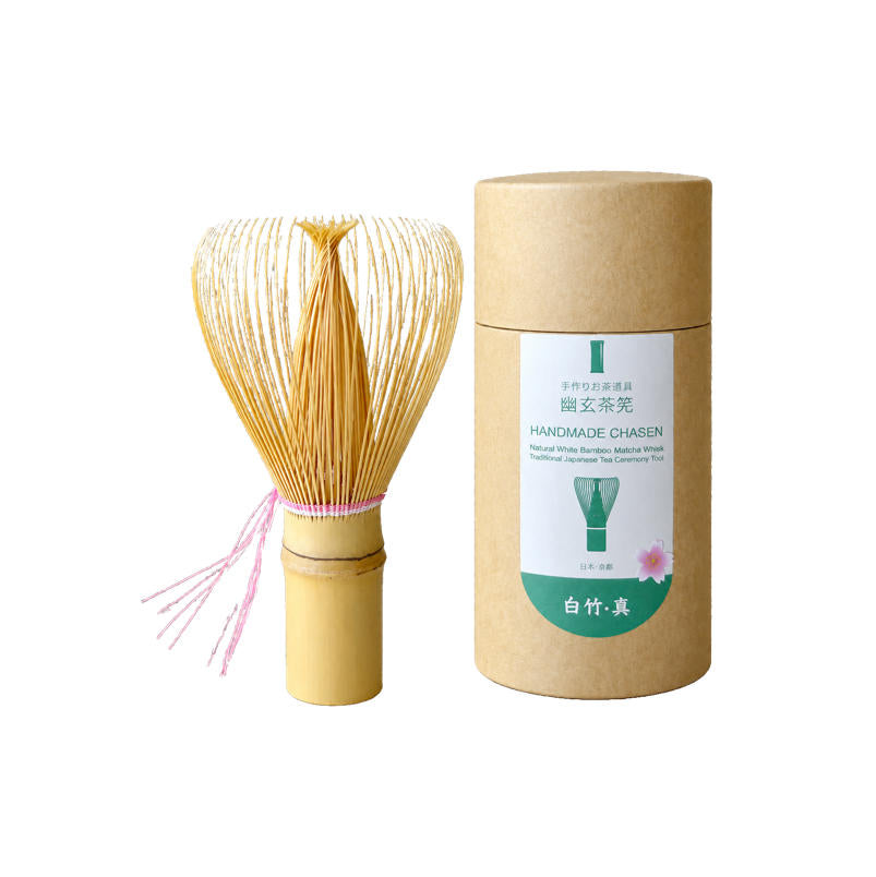 京都香櫞堂幽玄系列日本製白竹70本立抹茶刷與保護筒主圖