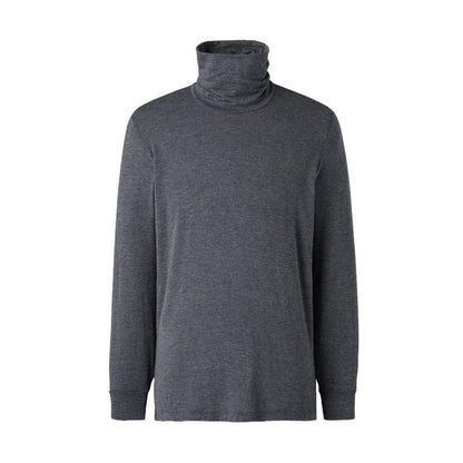 UNIQLO 男款 HEATTECH 極暖喀什米爾混紡高領九分袖發熱衣 灰色主圖