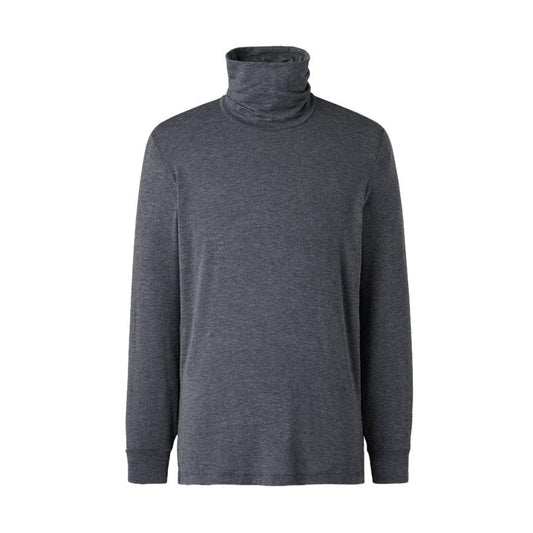 UNIQLO 男款 HEATTECH 極暖喀什米爾混紡高領九分袖發熱衣 灰色主圖
