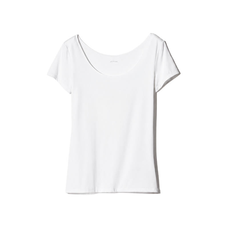 UNIQLO 女款 AIRism U領短袖內搭T恤 白色主圖
