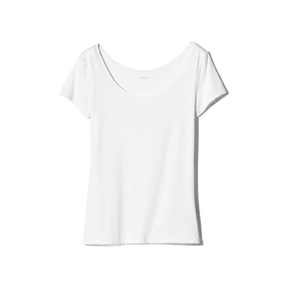 UNIQLO 女款 AIRism U領短袖內搭T恤 白色主圖