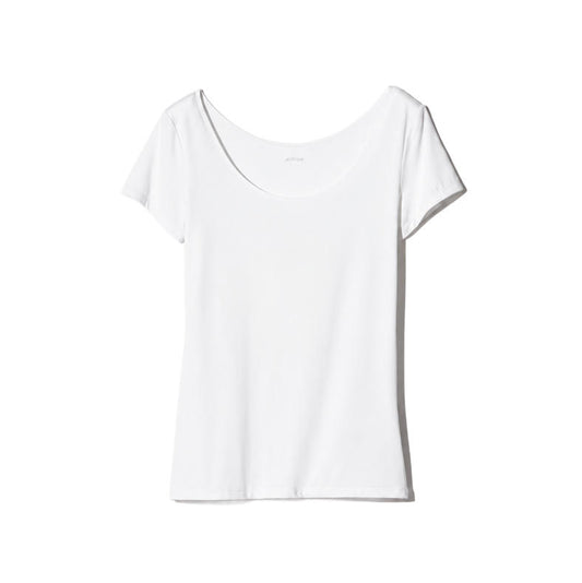 UNIQLO 女款 AIRism U領短袖內搭T恤 白色主圖