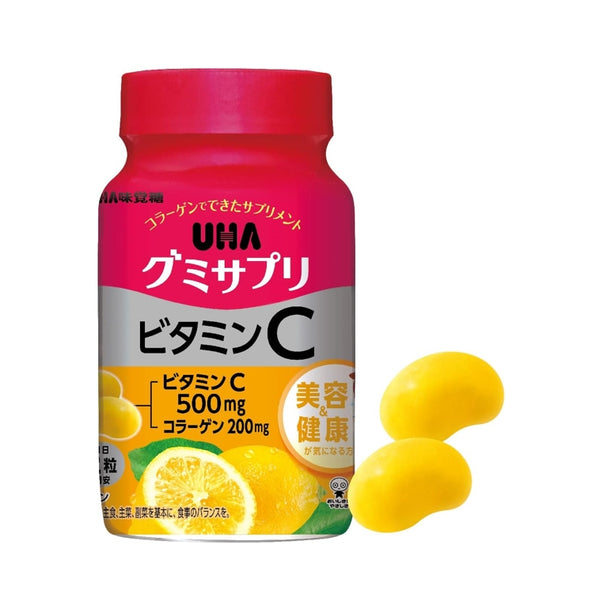 【UHA】維他命C軟糖 檸檬味 60粒 （30日分）