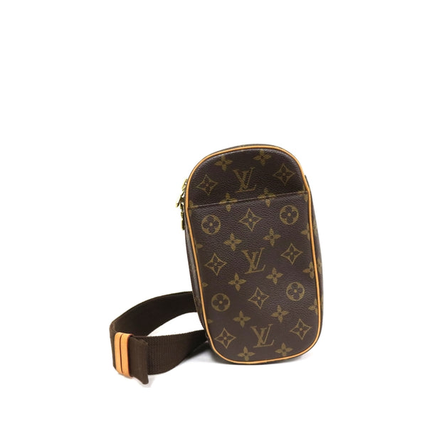 LV 二手正品 中古老花蛋蛋包 胸包 Louis Vuitton Pochette Gange（Used AB）