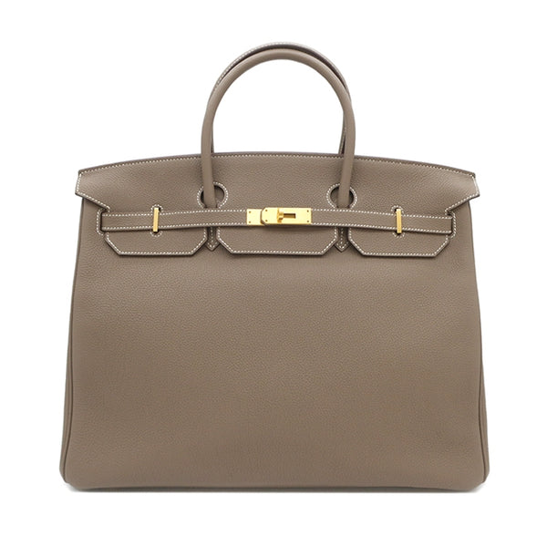 愛馬仕 二手正品 中古鉑金包40 大象灰 私人訂製 HERMES Birkin40 Etoupe 18 Personal Order（Used A）