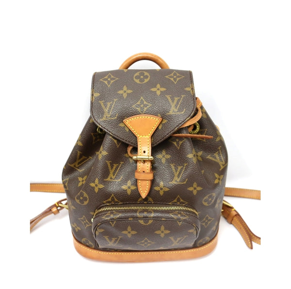 LV 二手正品 中古老花後背包 小號 Louis Vuitton Mini Montsouris Backpack（Used B）