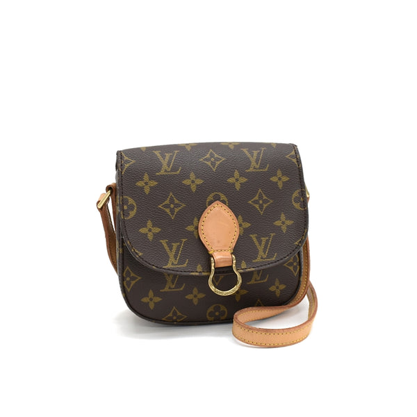 LV 二手正品 中古老花馬鞍包 Louis Vuitton Saint-Cloud PM Shoulder Bag（Used AB）