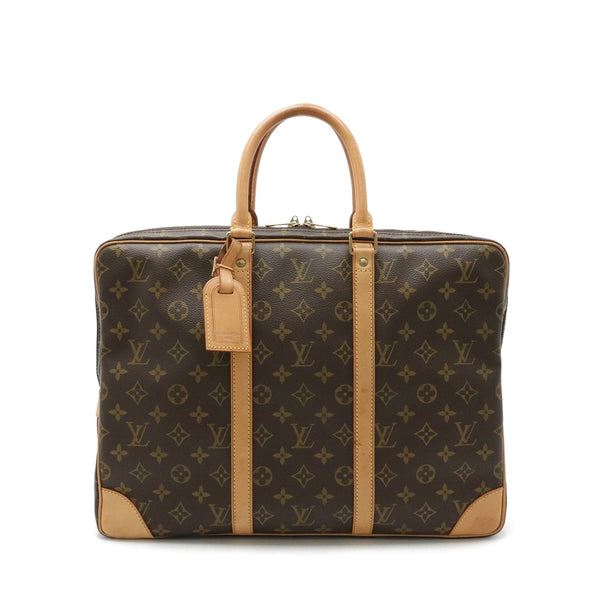 LV 二手正品 中古老花公文包 Louis Vuitton  Porto Document Voyage Business Bag（Used AB）