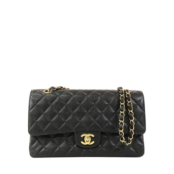 香奈兒 二手正品 中古CF25  CHANEL Matelasse Caviar Classic Flap Bag（Used AB）