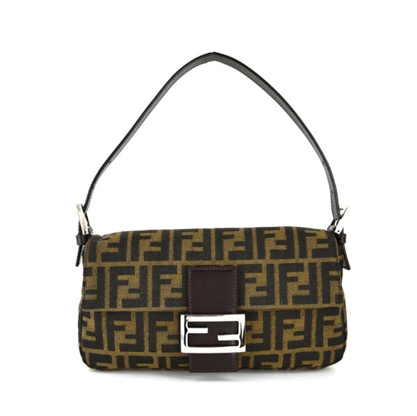 FENDI 二手正品 中古老花法棍腋下包 Zucca Mamma Baguette Handbag（Used A）