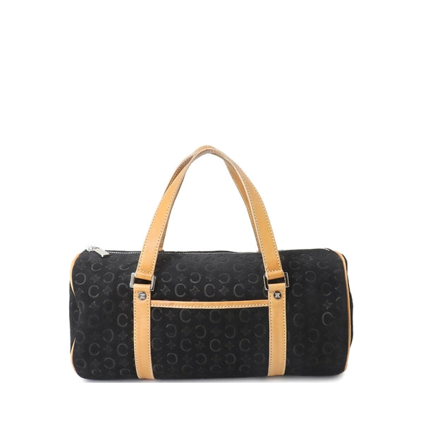 Celine 二手正品 中古麂皮圓桶手提包 Macadam C Logos Hand Bag（Used AB）