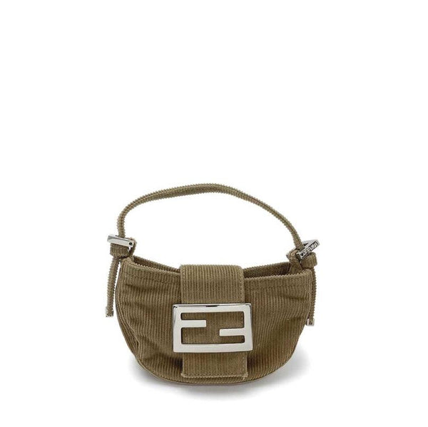 FENDI 二手正品 中古燈芯絨mini元寶包 Fendi Corduroy Mini Croissant Handbag（Used A）