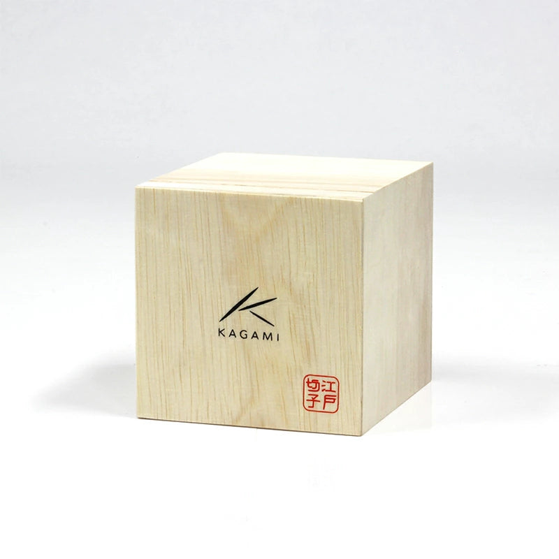 KAGAMI江戶切子焰透明水晶玻璃高杯木盒包裝