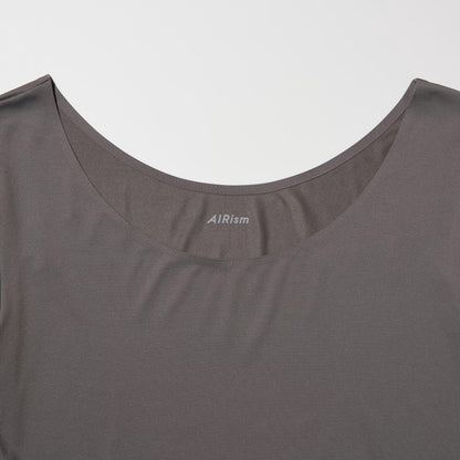 UNIQLO 女款 AIRism UV防護 U領長袖上衣 DRY-EX 領口細節