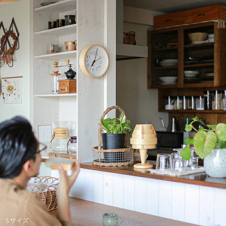 Lemnos RIKI CLOCK 203 掛鐘｜日系極簡木框壁掛時計 20.3cm