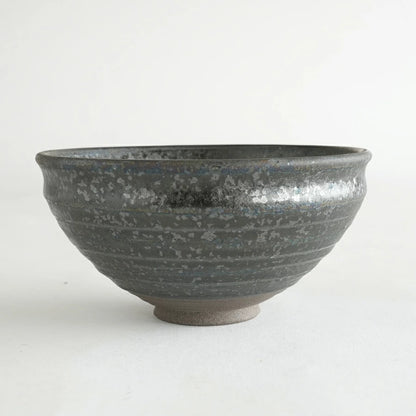 SALIU正庵窯京型抹茶碗黑流日本製美濃燒正面大圖
